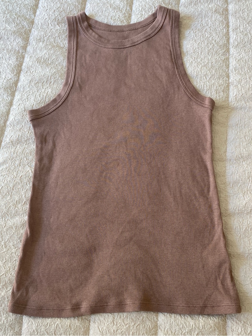 a new day Mauve Ribbed Tank Top